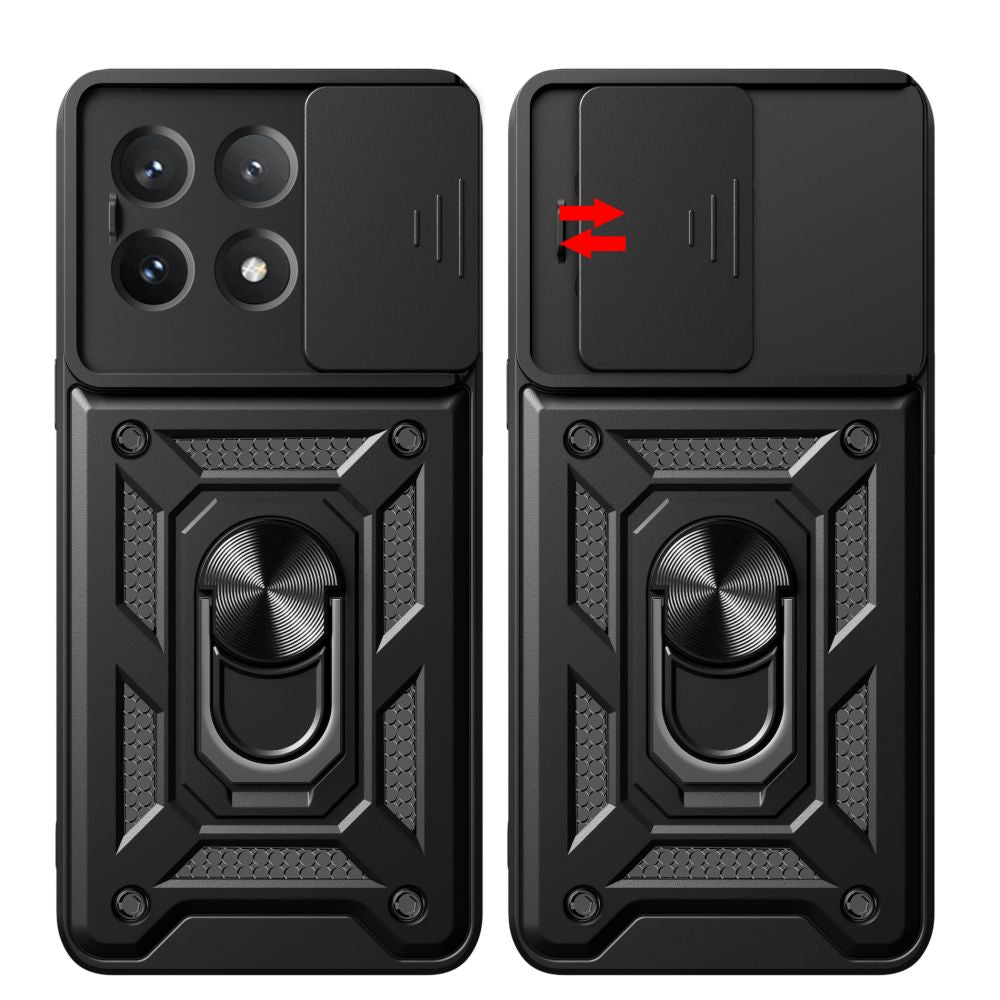 Tech - Protect Xiaomi Poco X6 Pro 5G Camshield Pro Σκληρή Θήκη με Πλαίσιο Σιλικόνης και Δαχτυλίδι Συγκράτησης - Black