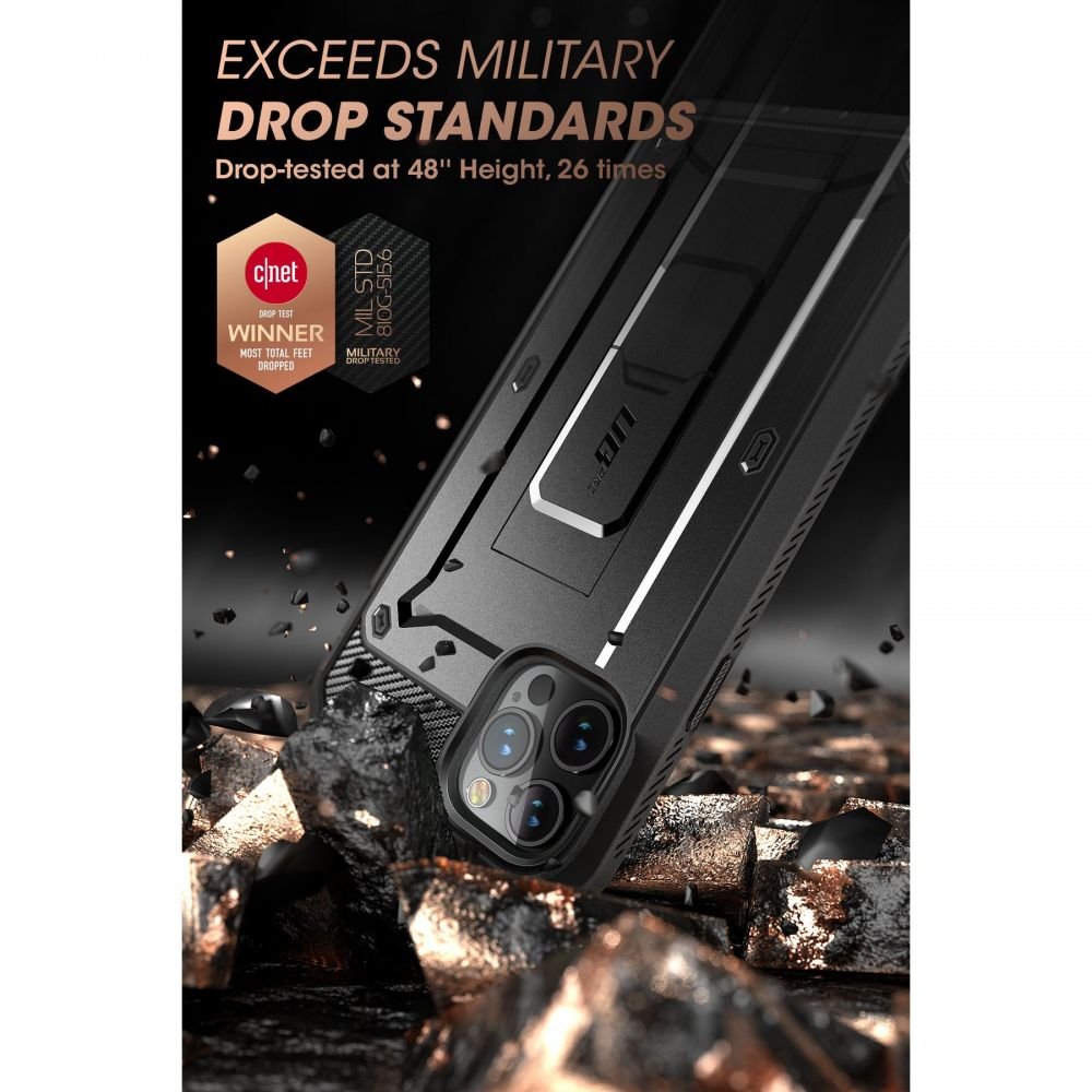 Supcase iPhone 13 Pro Max Unicorn Beetle Pro Σκληρή Θήκη με Προστασία Οθόνης και Stand - Black