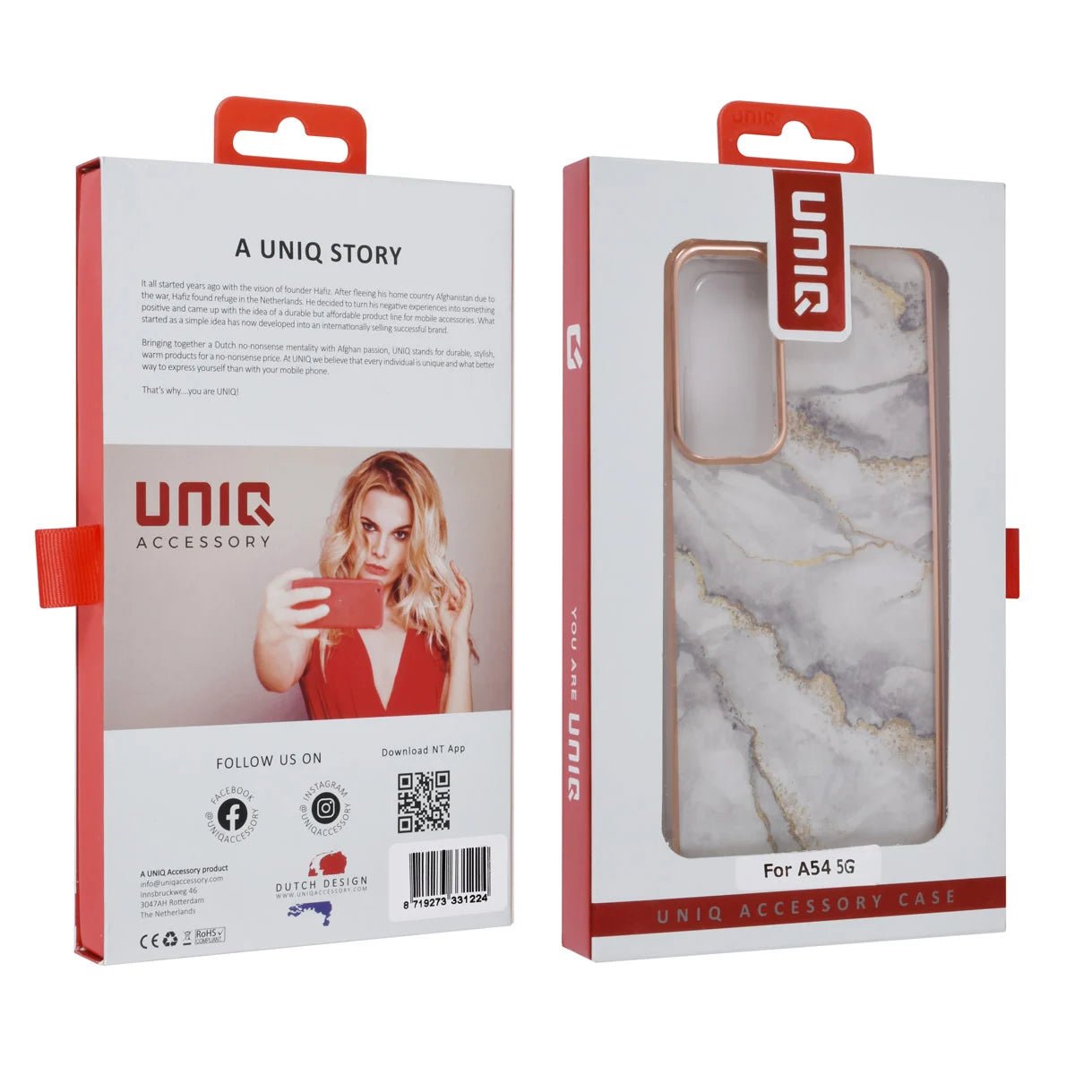 Tuniq Samsung Galaxy A54 5G - Σκληρή Θήκη με Πλαίσιο Σιλικόνης - Σχέδιο Μάρμαρο - Γκρί
