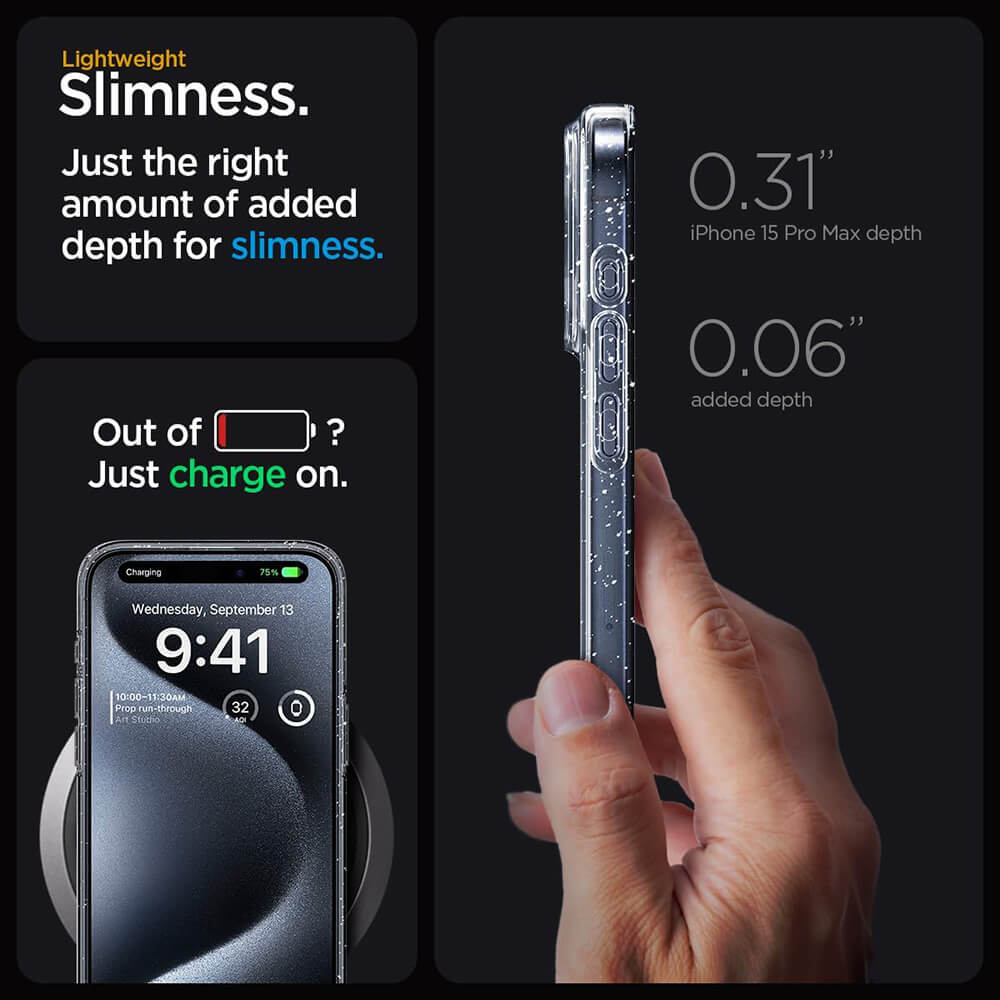 Techsuit iPhone 16 Pro Max - SparkleSkin - Θήκη Σιλικόνης με Glitter - Clear