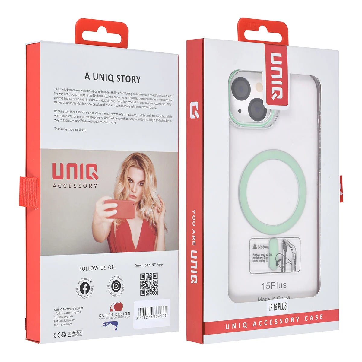 Tuniq iPhone 15 Plus / 14 Plus - MagSafe Σκληρή Θήκη με Πλαίσιο Σιλικόνης - Διάφανη / Πράσινη