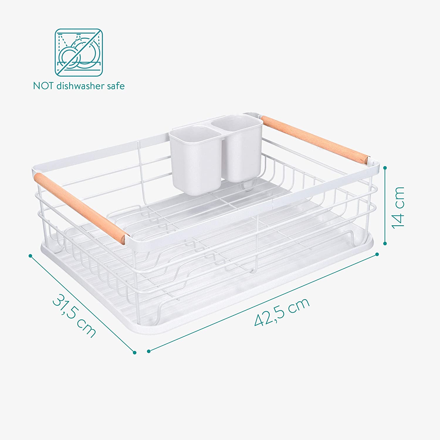 Navaris Στεγνωτήριο Πιάτων - Μαχαιροπίρουνων - 42,5 x 31,5 x 14 cm - White - 52545.01