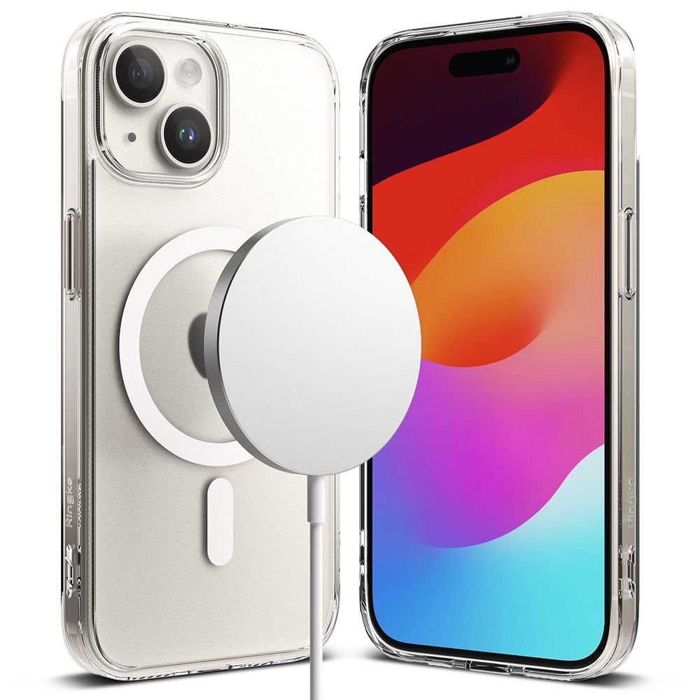 Ringke iPhone 15 Fusion Σκληρή Θήκη με Πλαίσιο Σιλικόνης και MagSafe - Matte Clear