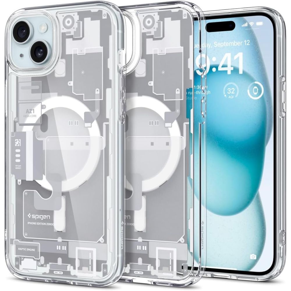 Spigen iPhone 15 Ultra Hybrid Mag Σκληρή Θήκη με Πλαίσιο Σιλικόνης Και MagSafe - Zero One White
