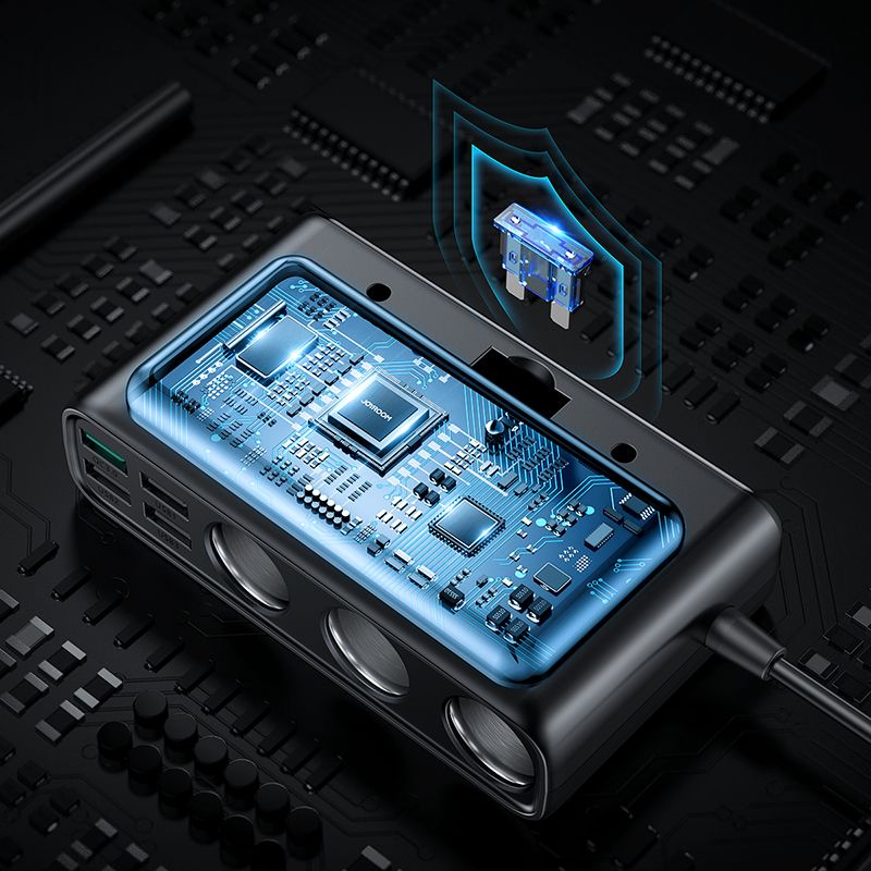 Joyroom Multi - Port Car Cigarette Lighter Φορτιστής Αυτοκινήτου Γρήγορης Φόρτισης PD154W - Black - JR - CL06