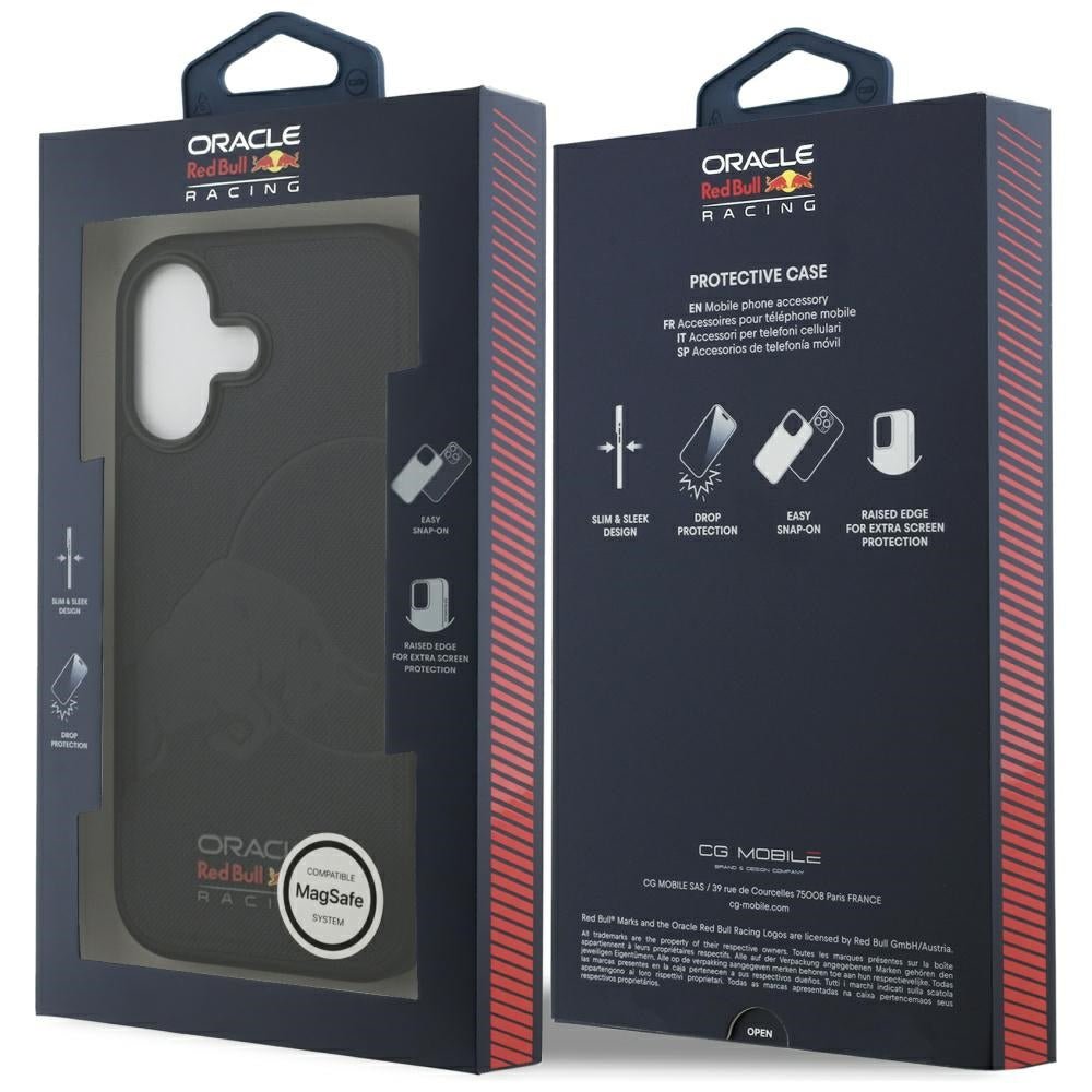 Red Bull iPhone 17 - Meshed Debossed Bull MagSafe - Σκληρή Θήκη με Επένδυση Συνθετικού Δέρματος και Πλαίσιο Σιλικόνης - Navy - RBHMP17S24PUBUFV