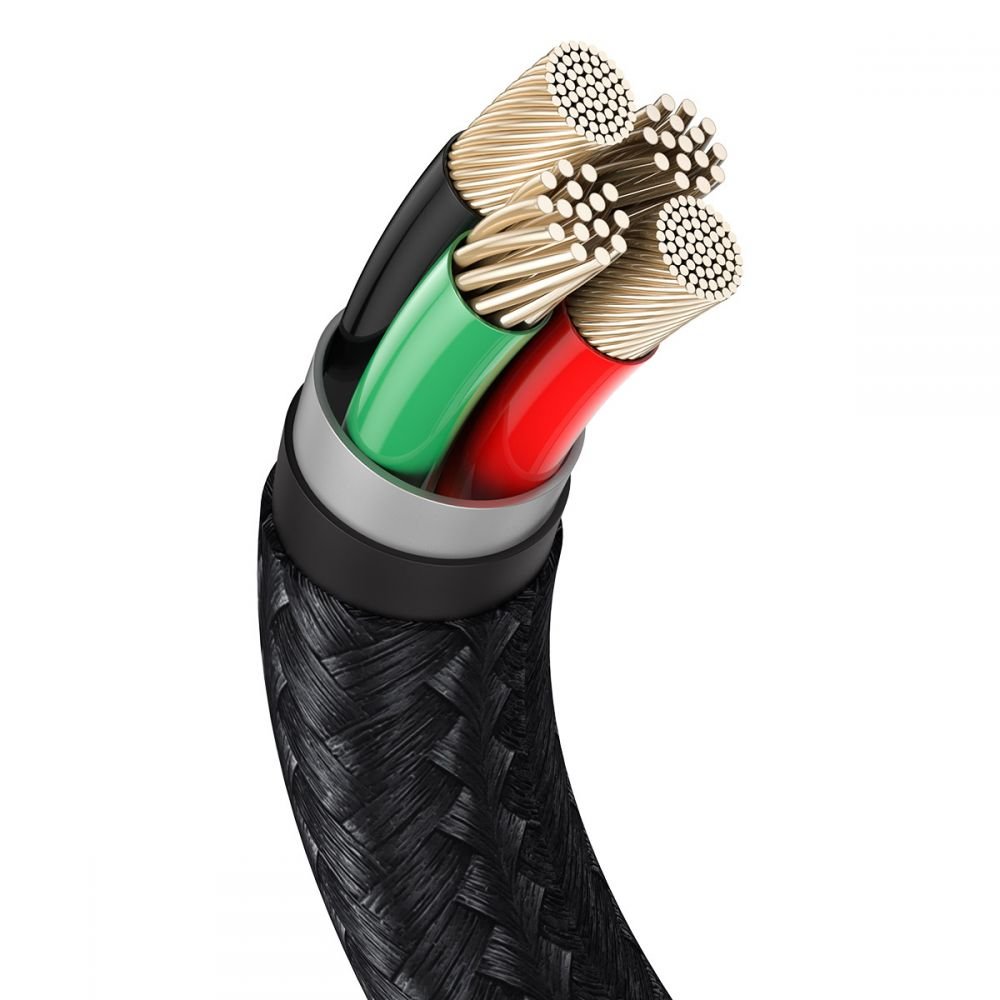 Baseus Cafule Metal Cable Lightning 2.4A - Καλώδιο Δεδομένων και Φόρτισης Lightning 0.25m - Black / Gold - CALJK - 01