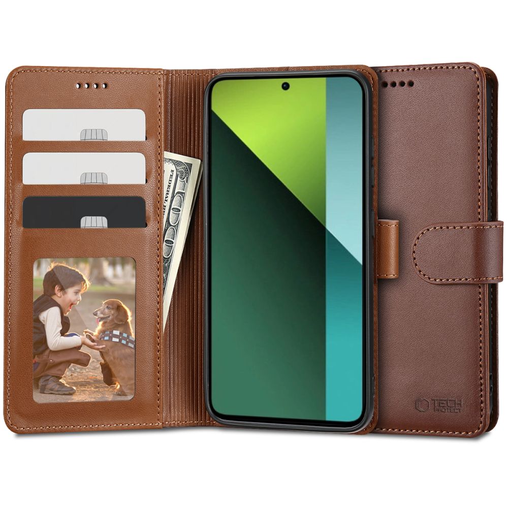 Tech - Protect Xiaomi Redmi Note 13 Pro 5G / Poco X6 5G Θήκη Πορτοφόλι Stand από Δερματίνη - Brown