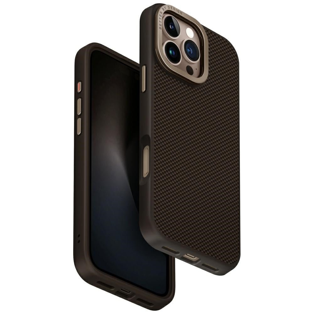 Uniq iPhone 16 Pro Max Keva Max MagClick - MagSafe Σκληρή Θήκη με Πλαίσιο Σιλικόνης και Σταντ Κάμερας - Brown