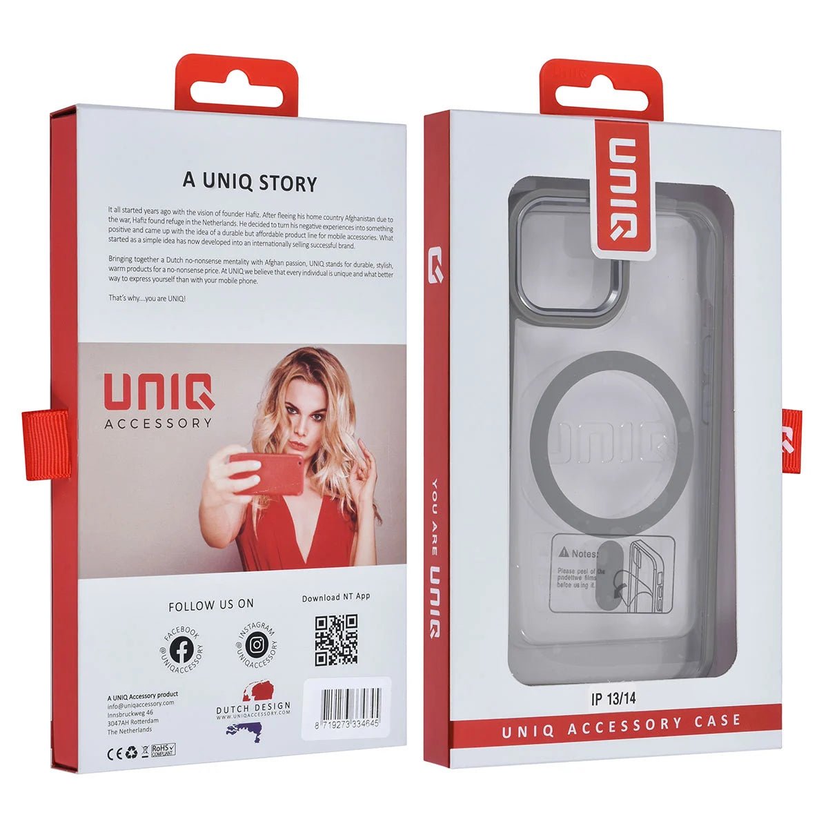 Tuniq iPhone 13 / iPhone 14 - MagSafe Σκληρή Θήκη με Πλαίσιο Σιλικόνης - Γκρι / Διάφανη