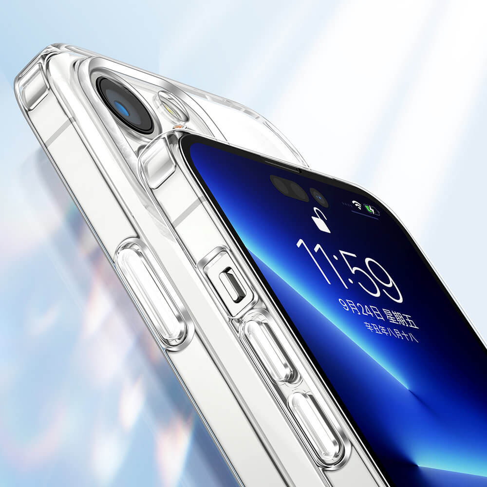 Joyroom iPhone 14 Pro Max - 14D Σκληρή Θήκη με Πλαίσιο Σιλικόνης - Διάφανη