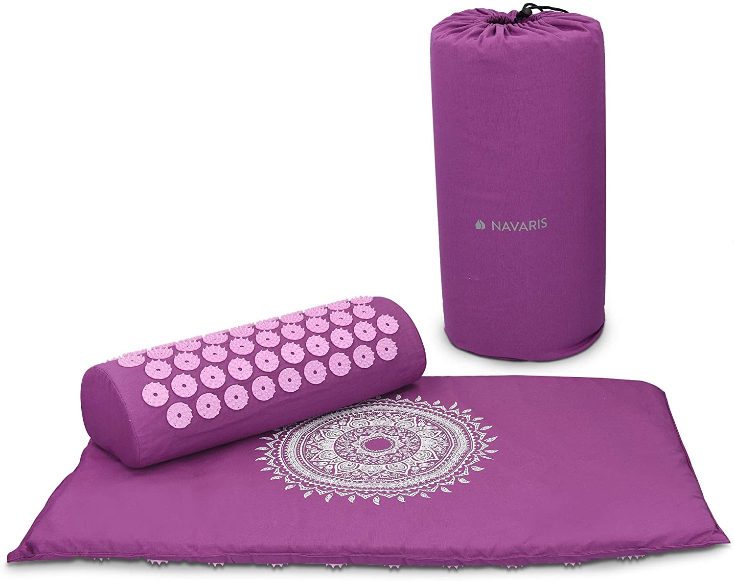 Navaris 2 - in - 1 Acupressure Mat and Pillow Set Σετ 2 σε 1 Χαλάκι και Μαξιλάρι Μασάζ - Purple - 43899.26.01