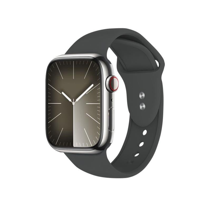Crong Λουράκι Apple Watch 4/5/6/7/8/9/10/11 - SE (1/2/3) - ULTRA (1/2/3) - 44/45/46/49mm Σιλικόνης - Liquid Strap - Graphite