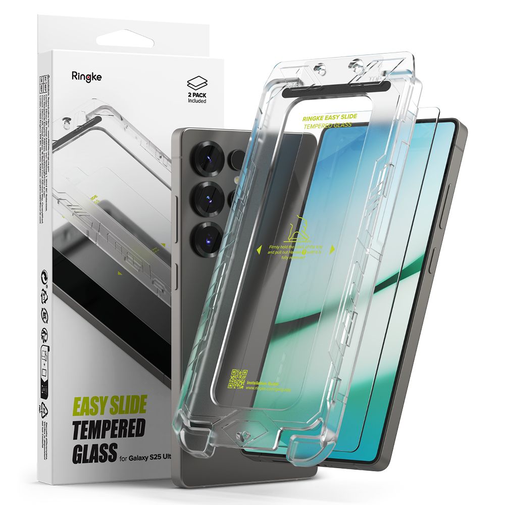 Ringke Samsung Galaxy S25 Ultra Easy Slide 2.5D 9H Αντιχαρακτικό Γυαλί Οθόνης - 2 Τεμάχια - Clear