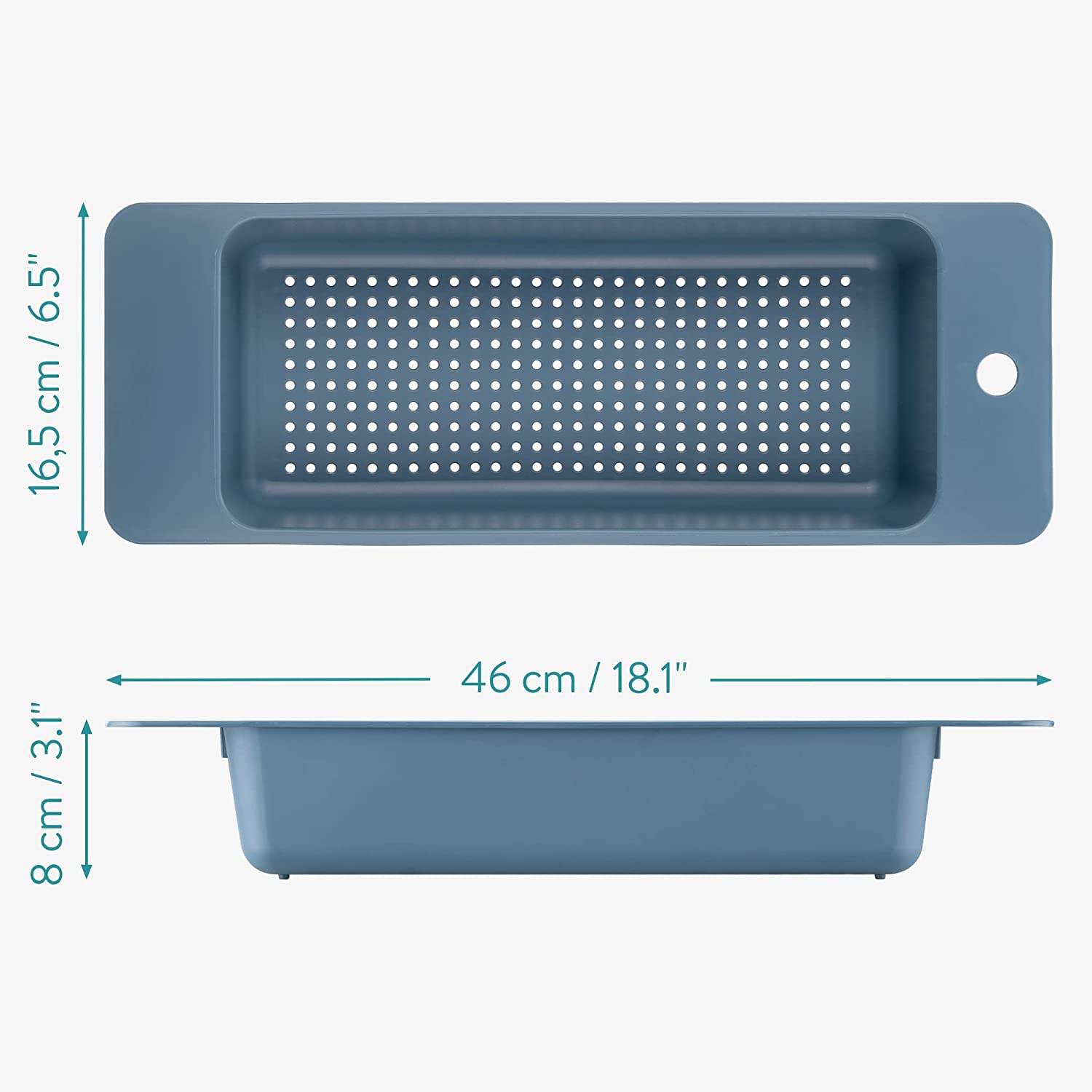 Navaris Σετ με 2 Πλαστικά Δοχεία Αποστράγγισης για το Νεροχύτη - Grey / Blue - 57970.01