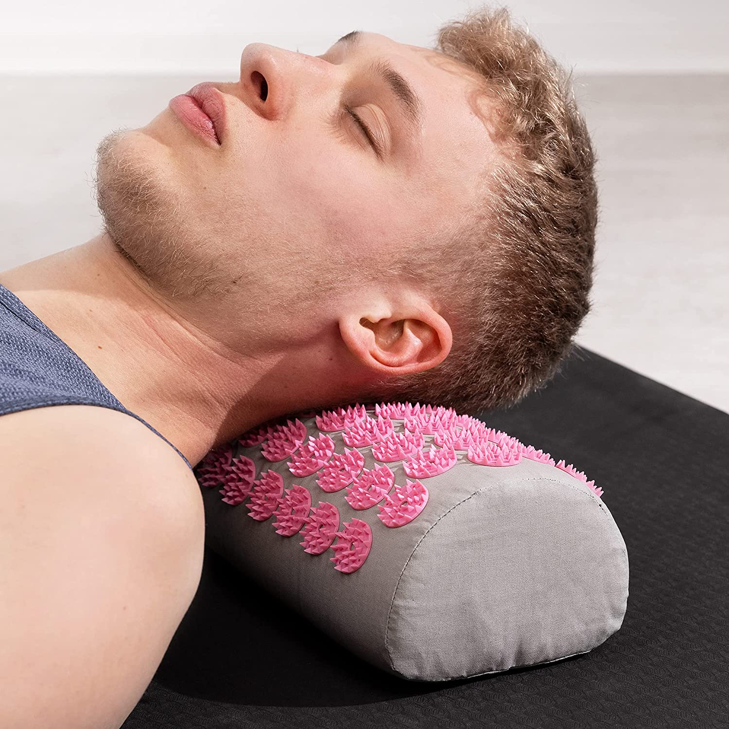 Navaris 2 - in - 1 Acupressure Mat and Pillow Set Σετ 2 σε 1 Χαλάκι και Μαξιλάρι Μασάζ - Grey / Pink - 43899.22