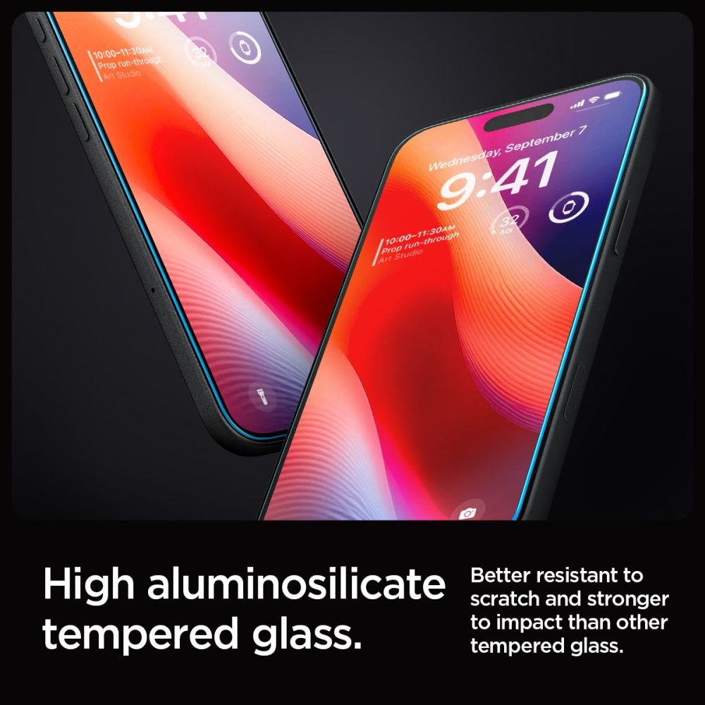 Spigen iPhone 16 Pro / iPhone 17 / iPhone 17 Pro Glas.TR EZ Fit 9H Αντιχαρακτικό Γυαλί Οθόνης - Clear - AGL07935
