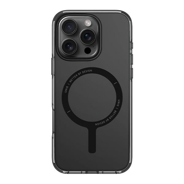 Uniq iPhone 16 Pro Max Clario Eco - Friendly Σκληρή Θήκη με Πλαίσιο Σιλικόνης και MagSafe - Ημιδιάφανη / Smoke