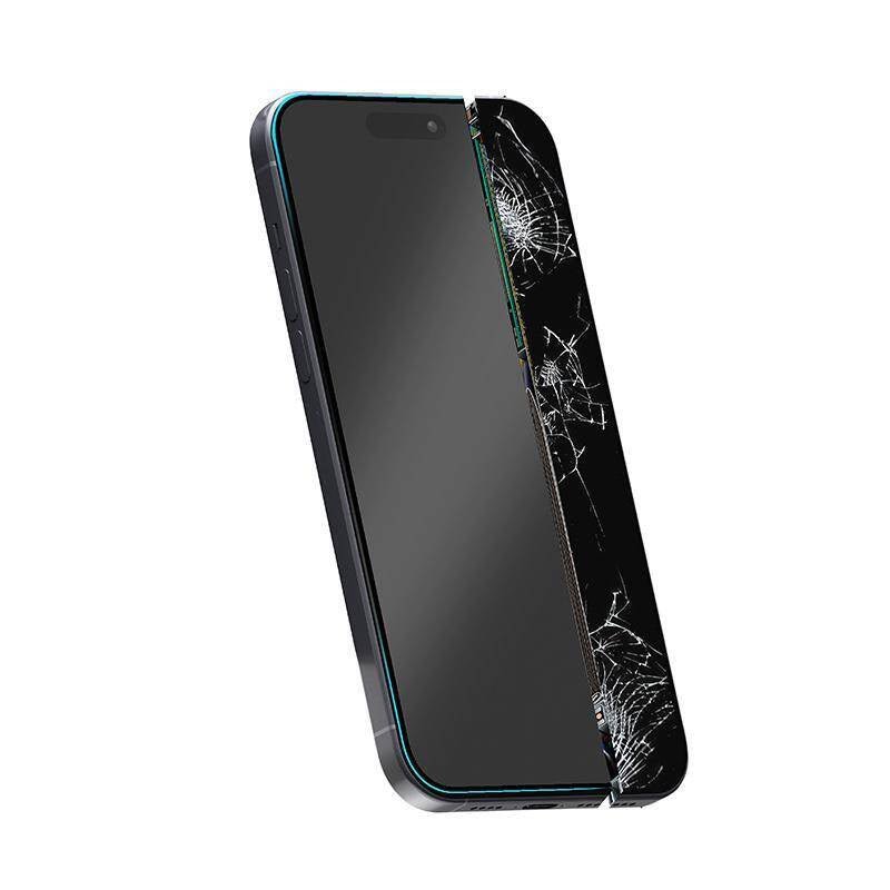 Crong iPhone 16e / iPhone 14 / iPhone 13 / iPhone 13 Pro - Nano Glass Full Screen Εύκαμπτο Αντιχαρακτικό Γυαλί Οθόνης 9H - Black
