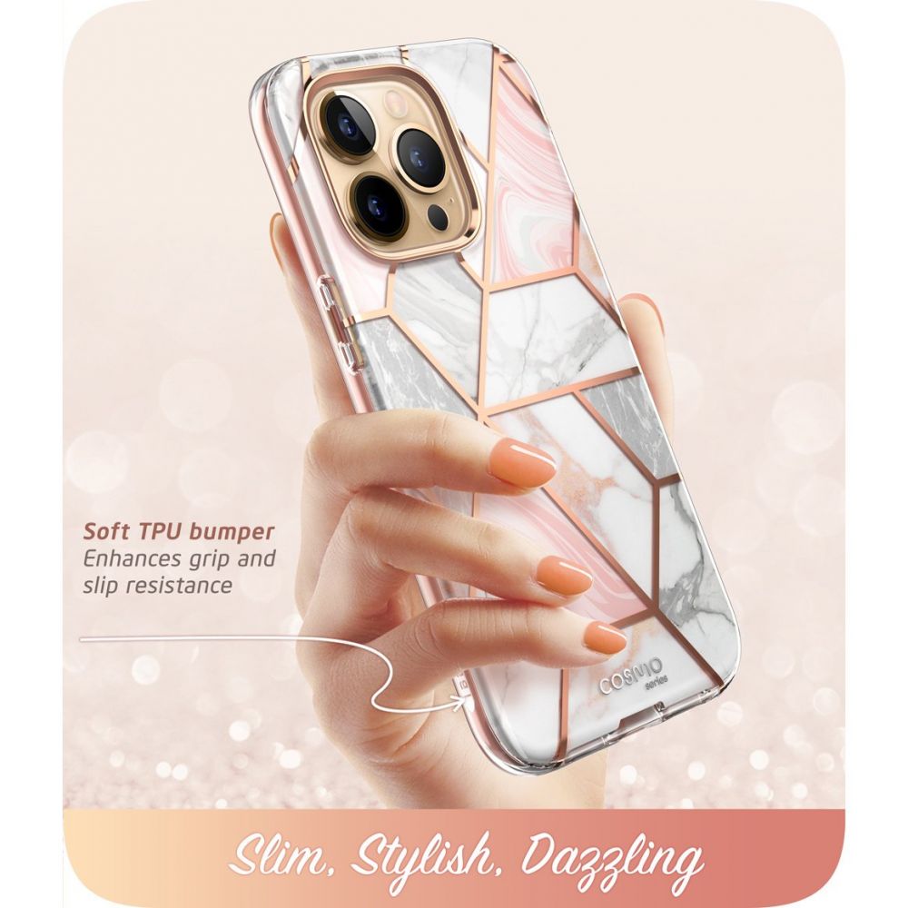 i - Blason iPhone 13 Pro Max Cosmo Σκληρή Θήκη με Πλαίσιο Σιλικόνης και Προστασία Οθόνης - Marble