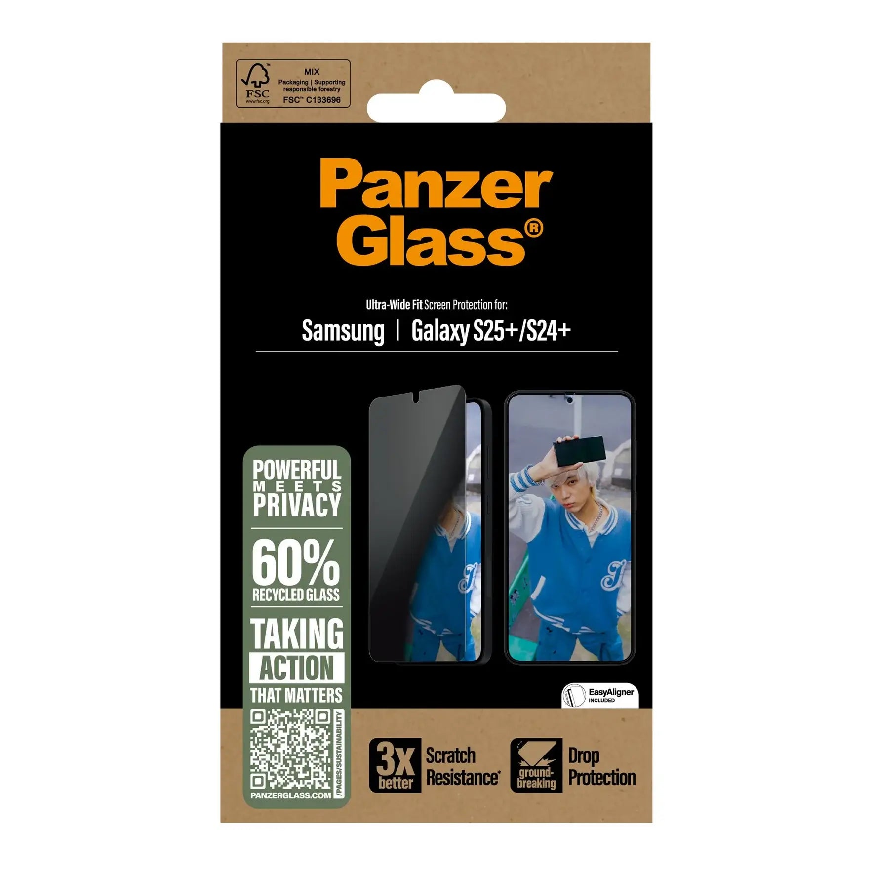 PanzerGlass Samsung Galaxy S24 Plus / S25 Plus Privacy Ultra - Wide Fit Full Screen Αντιχαρακτικό Γυαλί Οθόνης - Black