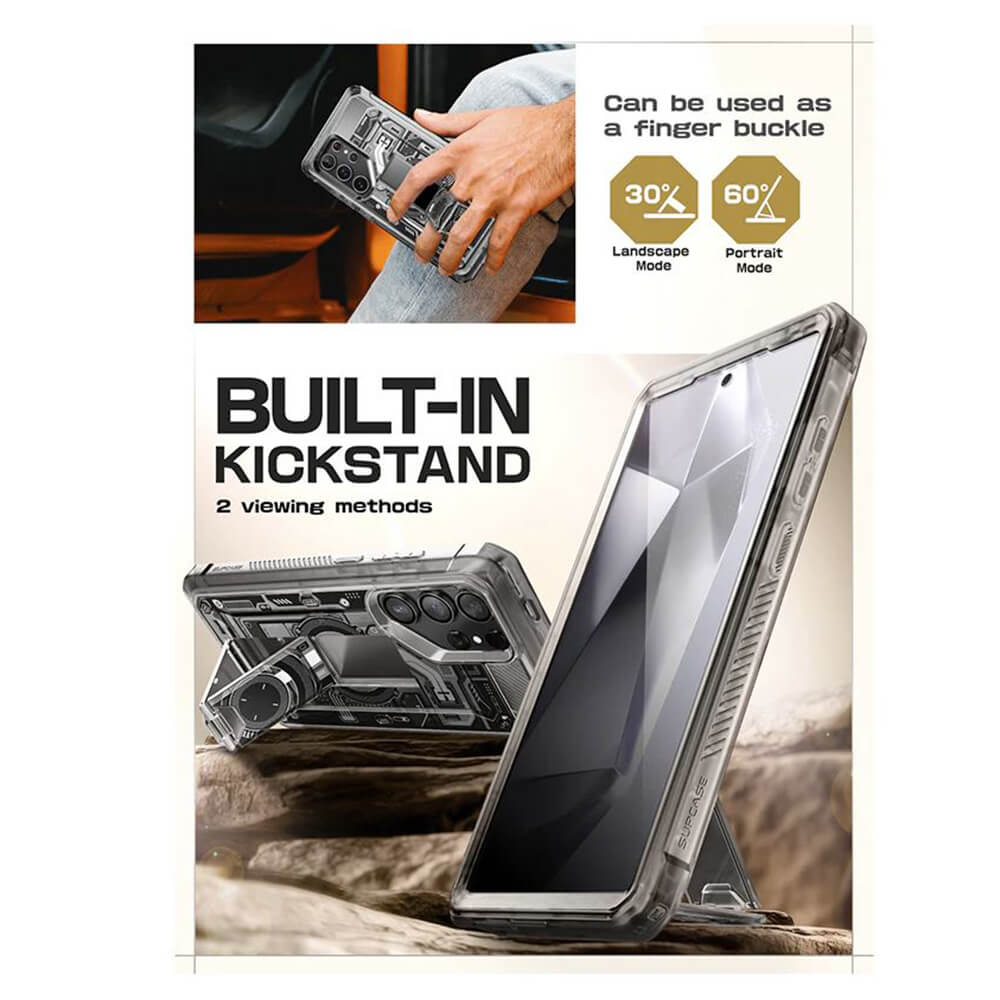Supcase Samsung Galaxy S24 Ultra Unicorn Beetle Pro 2 Σκληρή Θήκη με Προστασία Οθόνης και Stand - Frost Black