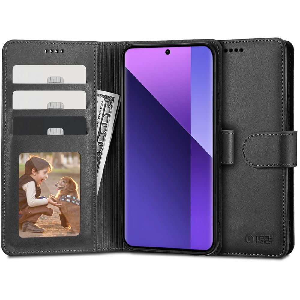 Tech - Protect Xiaomi Redmi Note 13 Pro+ 5G Θήκη Πορτοφόλι Stand από Δερματίνη - Black