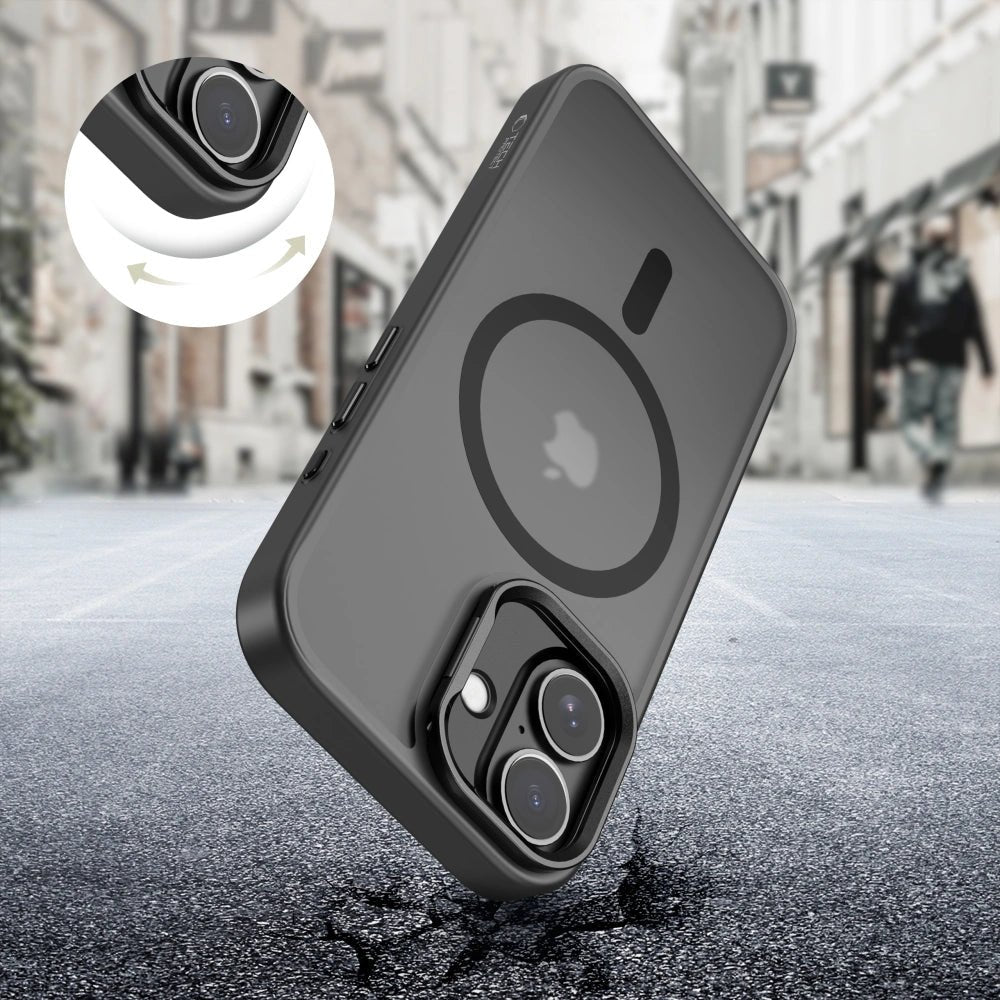 Tech - Protect iPhone 17 - Magstand MagSafe - Σκληρή Θήκη με Πλαίσιο Σιλικόνης και Stand - Matte Black / Ημιδιάφανη