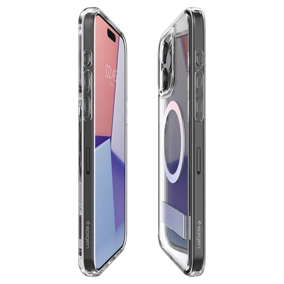 Spigen iPhone 15 Pro Max Ultra Hybrid S MagSafe Σκληρή Θήκη με Πλαίσιο Σιλικόνης και Stand - Crystal Clear