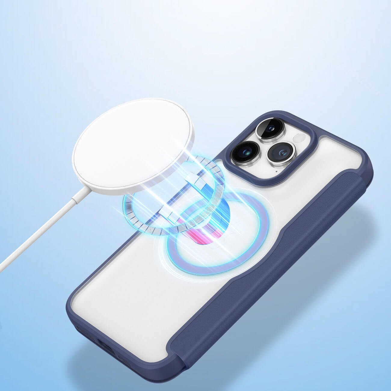 Dux Ducis iPhone 15 Pro Skin X Pro Magnetic Flip Case Θήκη Βιβλίο με MagSafe - Blue