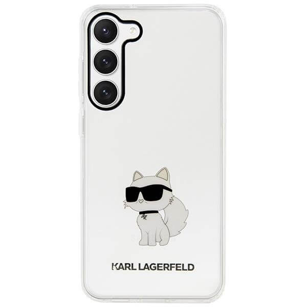 Karl Lagerfeld Samsung Galaxy S23+ - Ikonik Choupette Σκληρή Θήκη με Πλαίσιο Σιλικόνης - Clear - KLHCS23MHNCHTCT