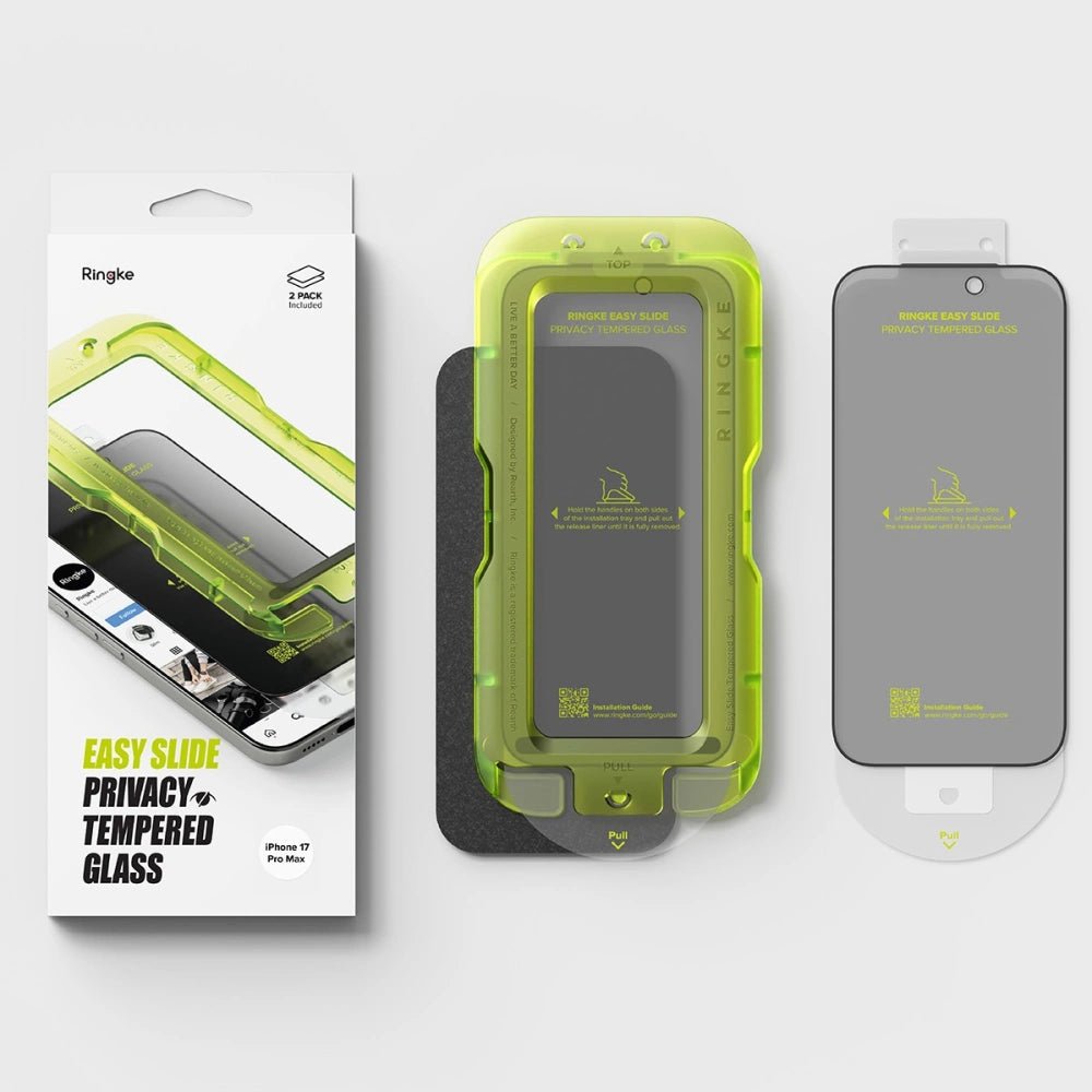 Ringke iPhone 17 Pro - Easy Slide - Αντιχαρακτικό Γυαλί Οθόνης - 2 Τεμάχια - Privacy
