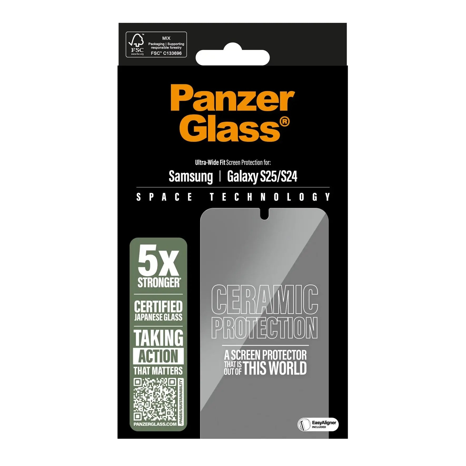PanzerGlass Samsung Galaxy S24 / S25 Ceramic Ultra - Wide Fit Full Screen Αντιχαρακτικό Γυαλί Οθόνης - Διάφανο