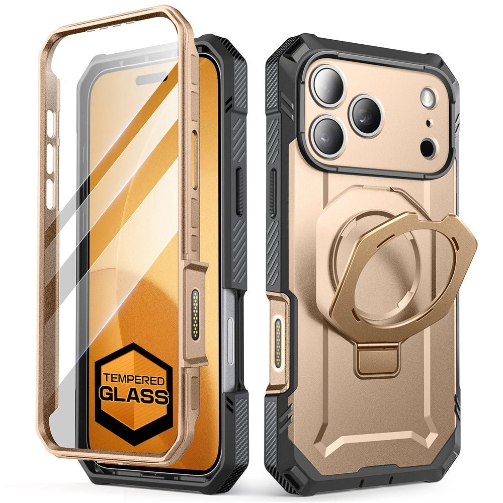 Supcase iPhone 17 Pro Max - UB Grip Pro Mag - Σκληρή Θήκη με Προστασία Οθόνης και MagSafe / Stand - Desert Gold