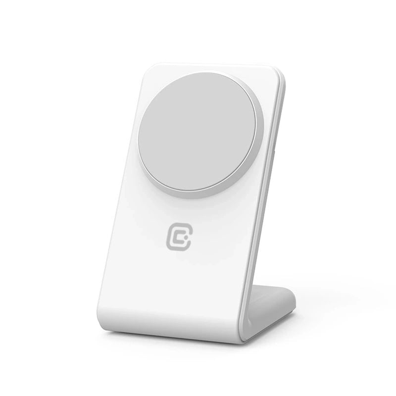 Crong MagSpot Stand 2 σε 1 Ασύρματος MagSafe Φορτιστής για iPhone και AirPods - White