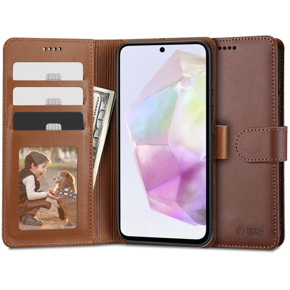 Tech - Protect Samsung Galaxy A35 5G Θήκη Πορτοφόλι Stand από Δερματίνη - Brown