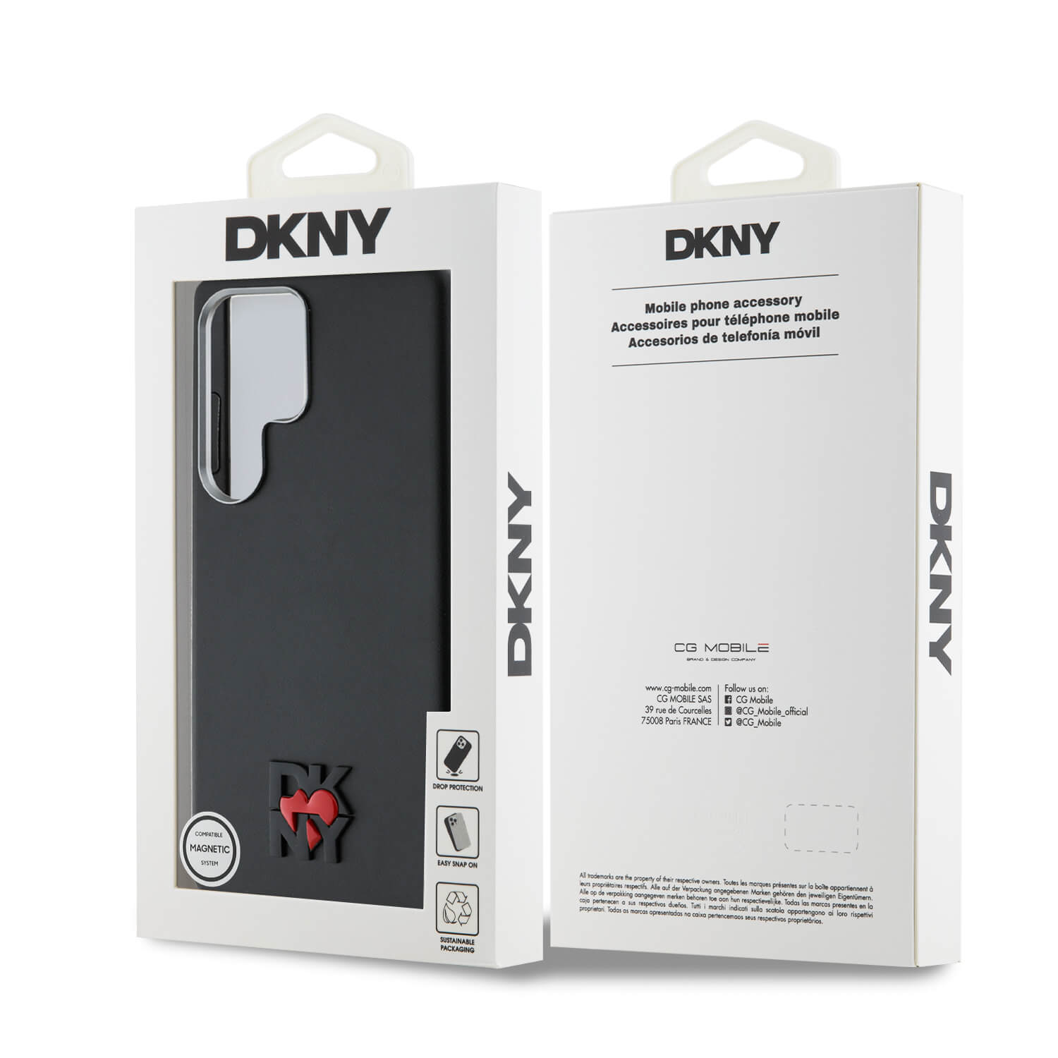 DKNY Samsung Galaxy S25 Ultra - Leather Heart of NY - MagSafe Σκληρή Θήκη με Επένδυση Συνθετικού Δέρματος - Black