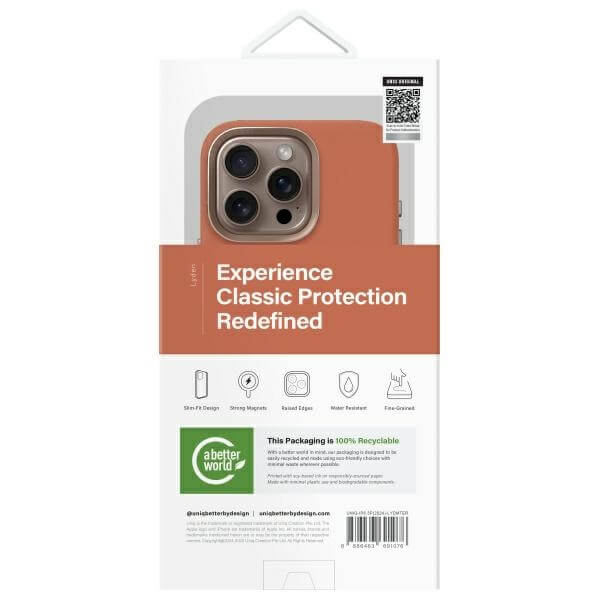 Uniq iPhone 16 Pro - Lyden MagClick - Σκληρή Θήκη με Επένδυση Συνθετικού Δέρματος και MagSafe - Terracotta