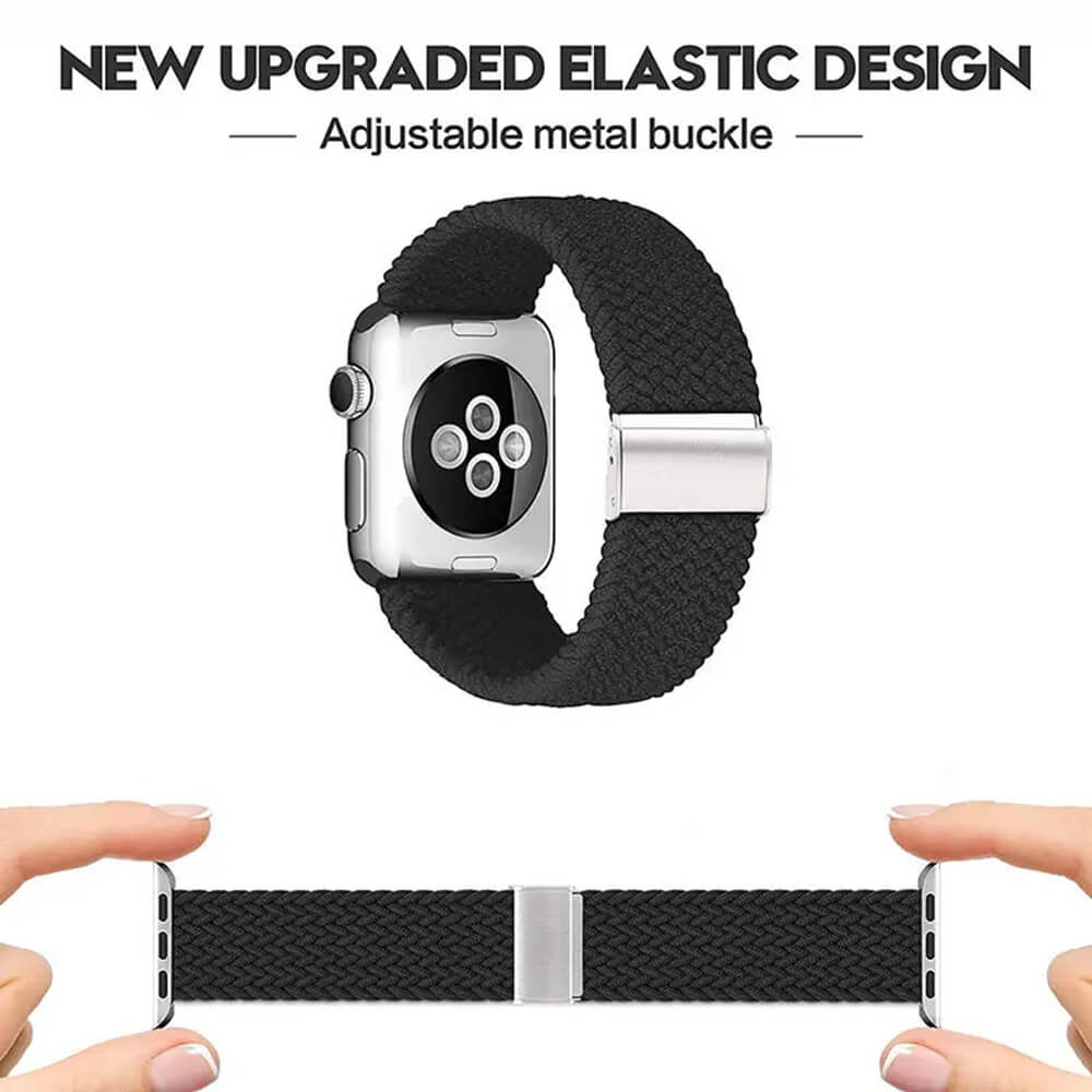Techsuit Λουράκι Apple Watch 2/3/4/5/6/7/8/9/10/11 - SE (1/2/3) - 38/40/41/42mm Watchband W032 Nylon - Black