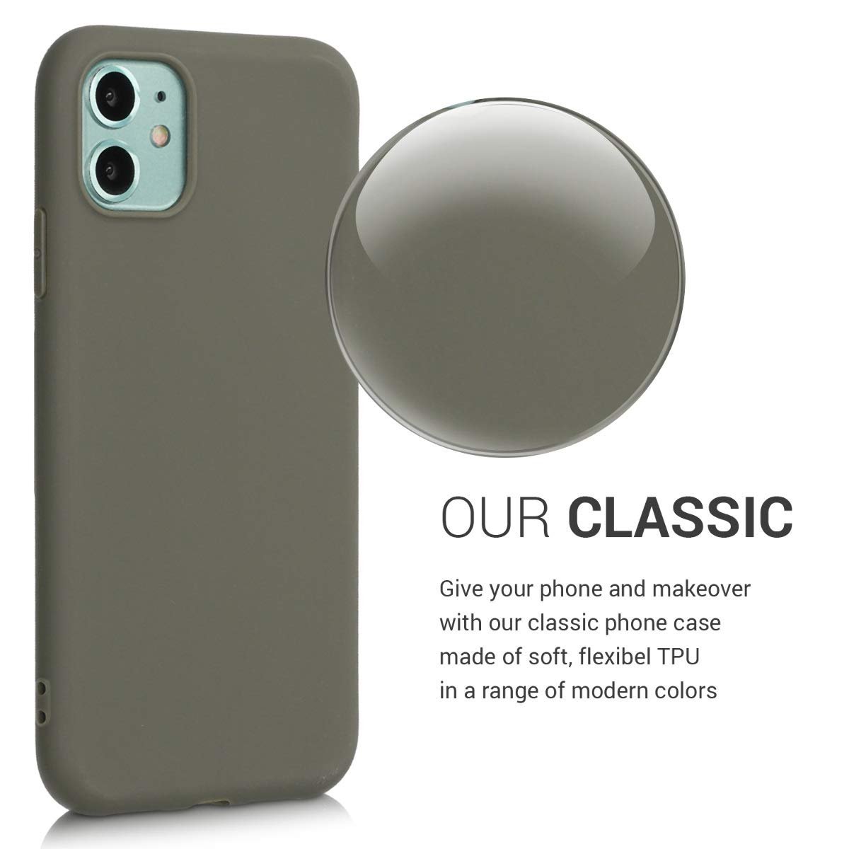 KW iPhone 11 Θήκη Σιλικόνης TPU - Olive Green Matte - 49787.101