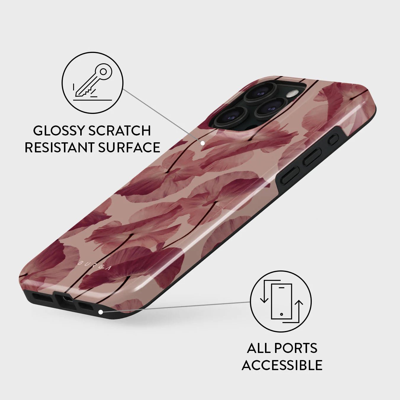 Burga iPhone 15 Pro Fashion Tough MagSafe Σκληρή Θήκη με MagSafe - Tender Kiss