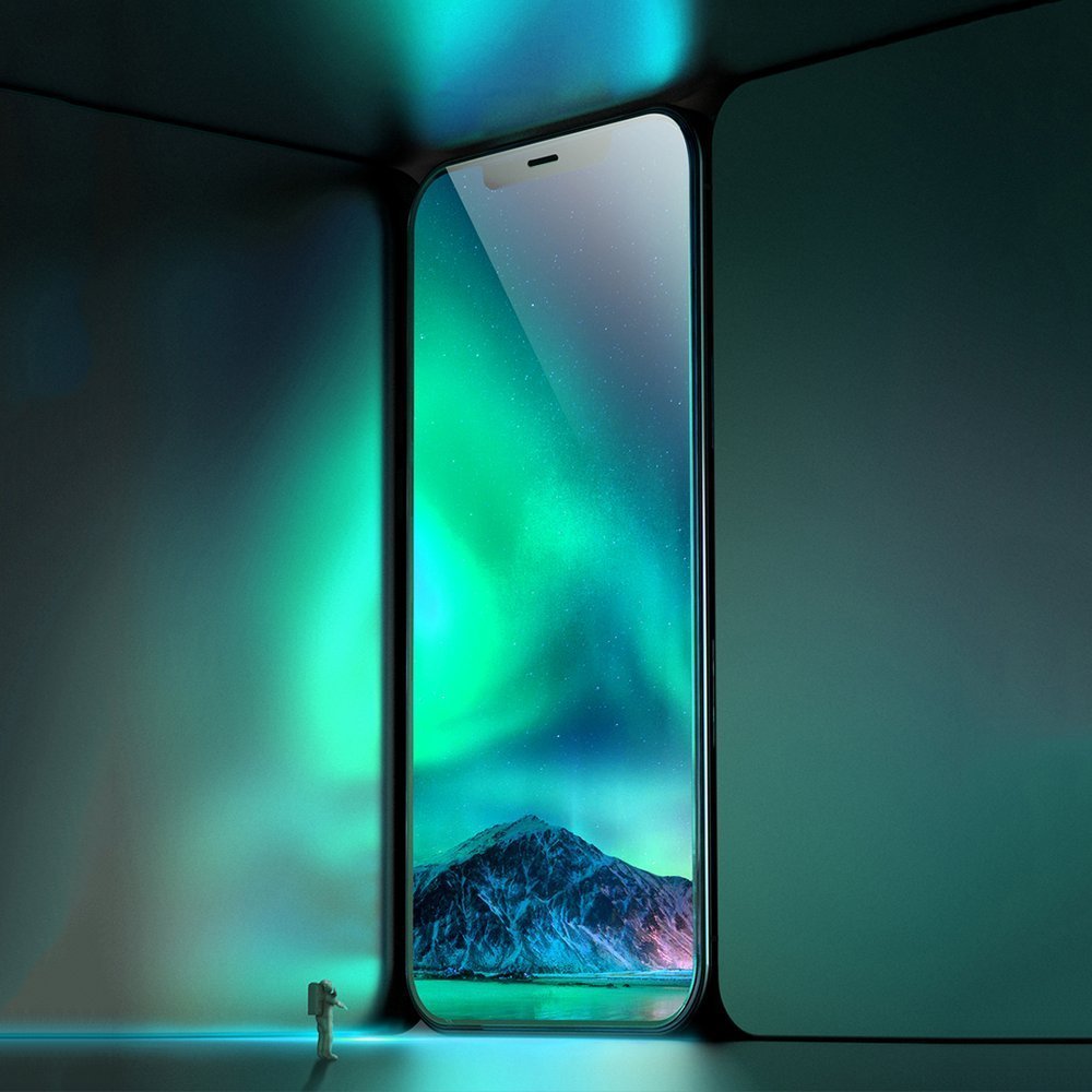 Baseus iPhone 12 / iPhone 12 Pro 0.15mm Eye Protection Full Screen Αντιχαρακτικό Γυαλί Οθόνης - 2 Τεμάχια - Green Light / Clear - SGAPIPH61P - LQ02