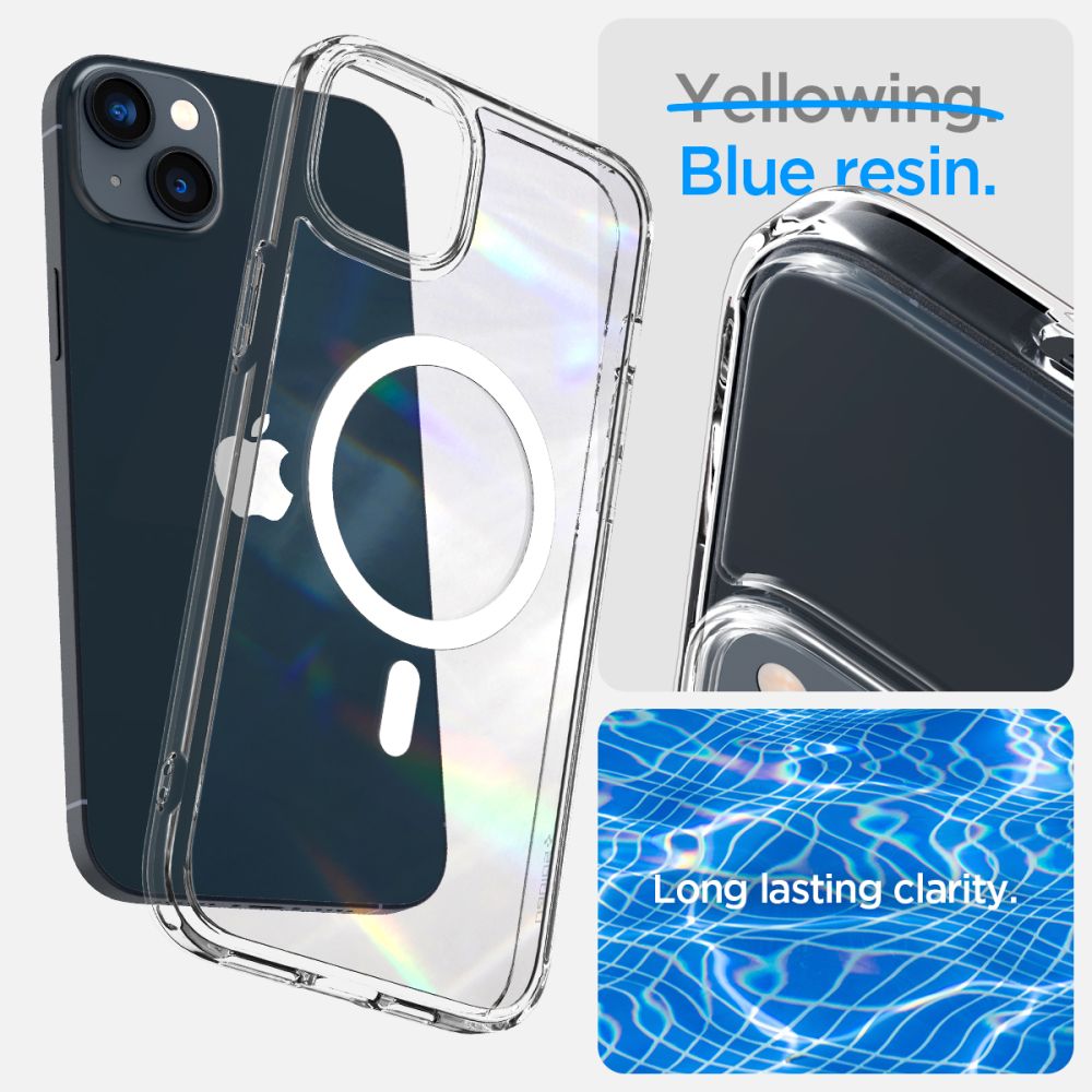 Spigen iPhone 14 Plus / iPhone 15 Plus Ultra Hybrid Mag Σκληρή Θήκη με Πλαίσιο Σιλικόνης Και MagSafe - White / Διάφανη
