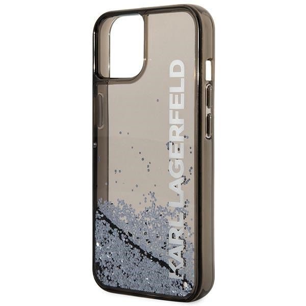 Karl Lagerfeld iPhone 14 - Liquid Glitter Elong Σκληρή Θήκη με Πλαίσιο Σιλικόνης - Ημιδιάφανη / Black - KLHCP14SLCKVK