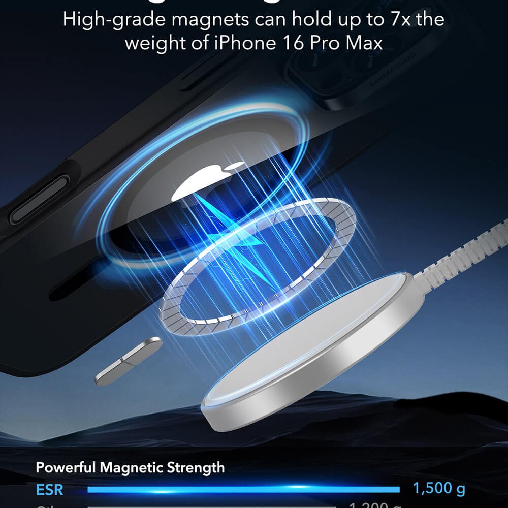 ESR iPhone 16 Pro Max Classic Hybrid Halolock Σκληρή Θήκη με Πλαίσιο Σιλικόνης και MagSafe - Διάφανη / Black