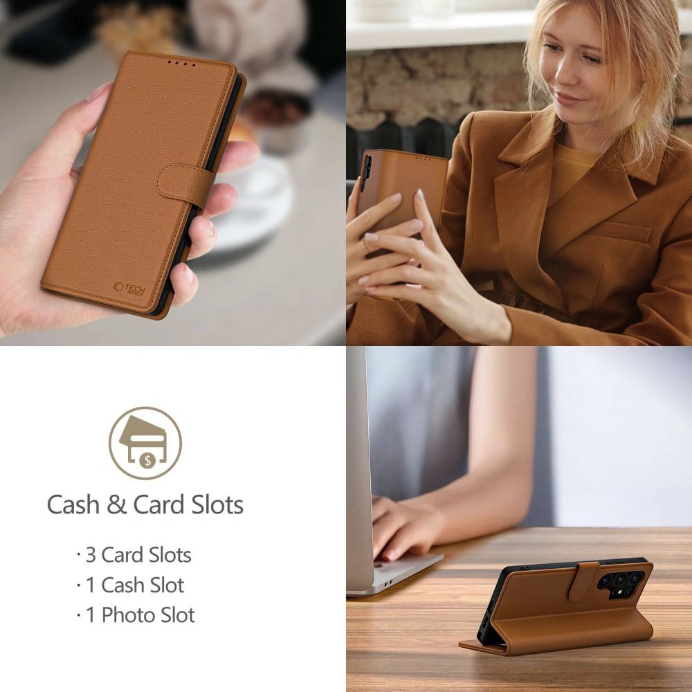 Tech - Protect iPhone 16e Θήκη Πορτοφόλι Stand από Δερματίνη - Brown
