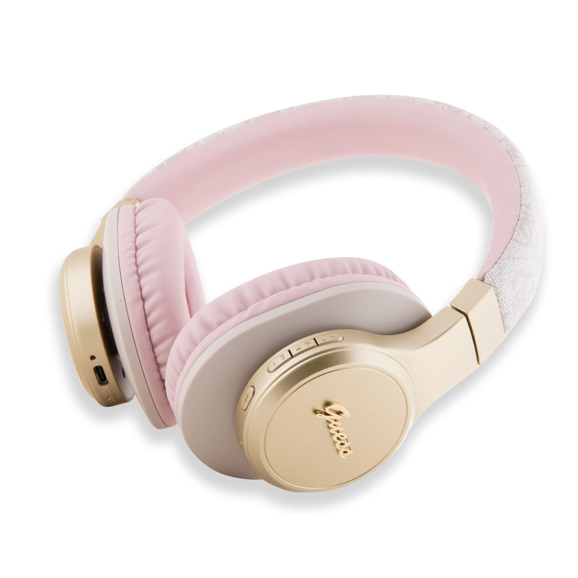 Guess Over - Ear 4G Script - Ασύρματα Bluetooth Ακουστικά - Pink