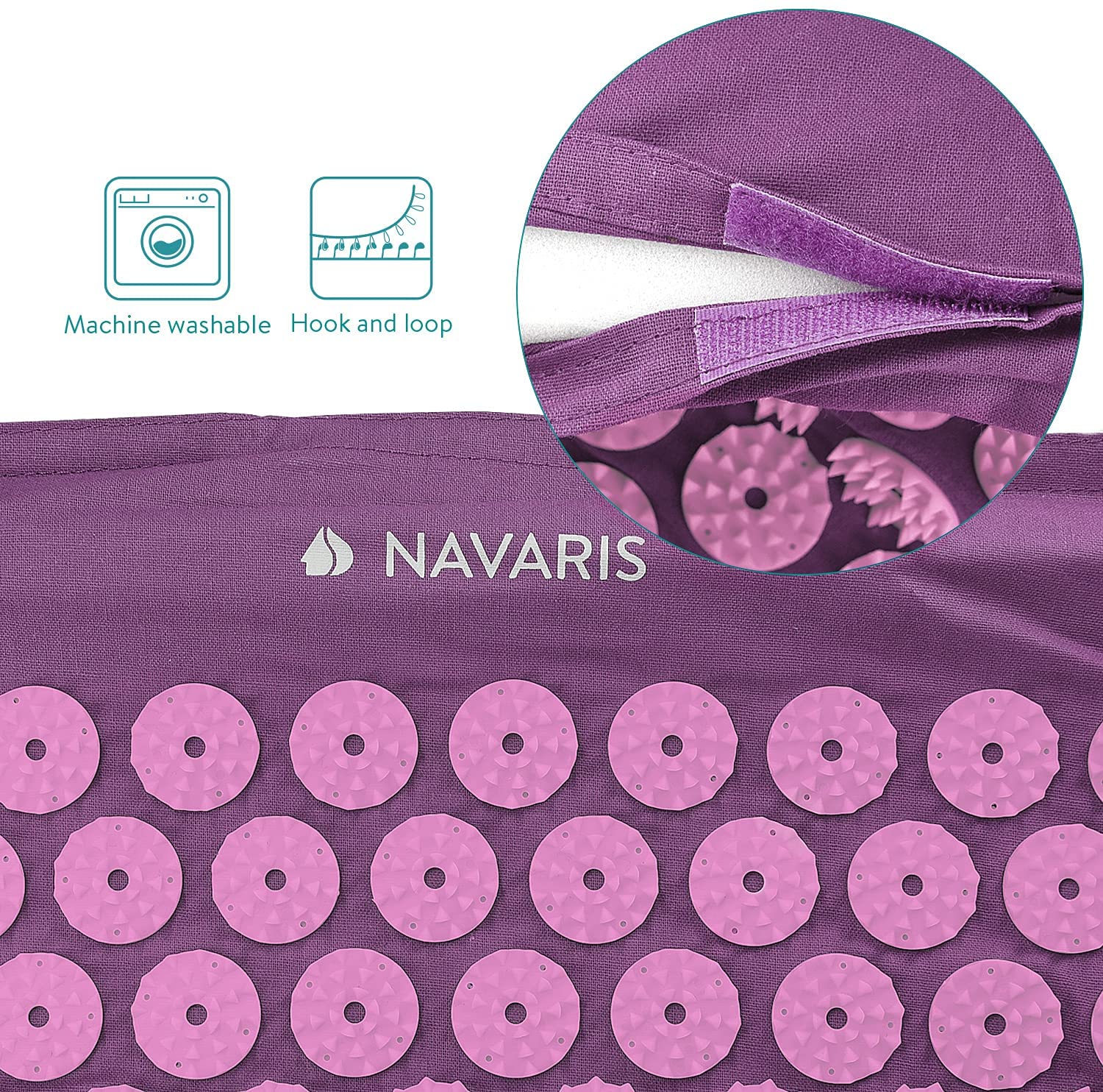 Navaris 2 - in - 1 Acupressure Mat and Pillow Set Σετ 2 σε 1 Χαλάκι και Μαξιλάρι Μασάζ - Purple - 43899.26.01