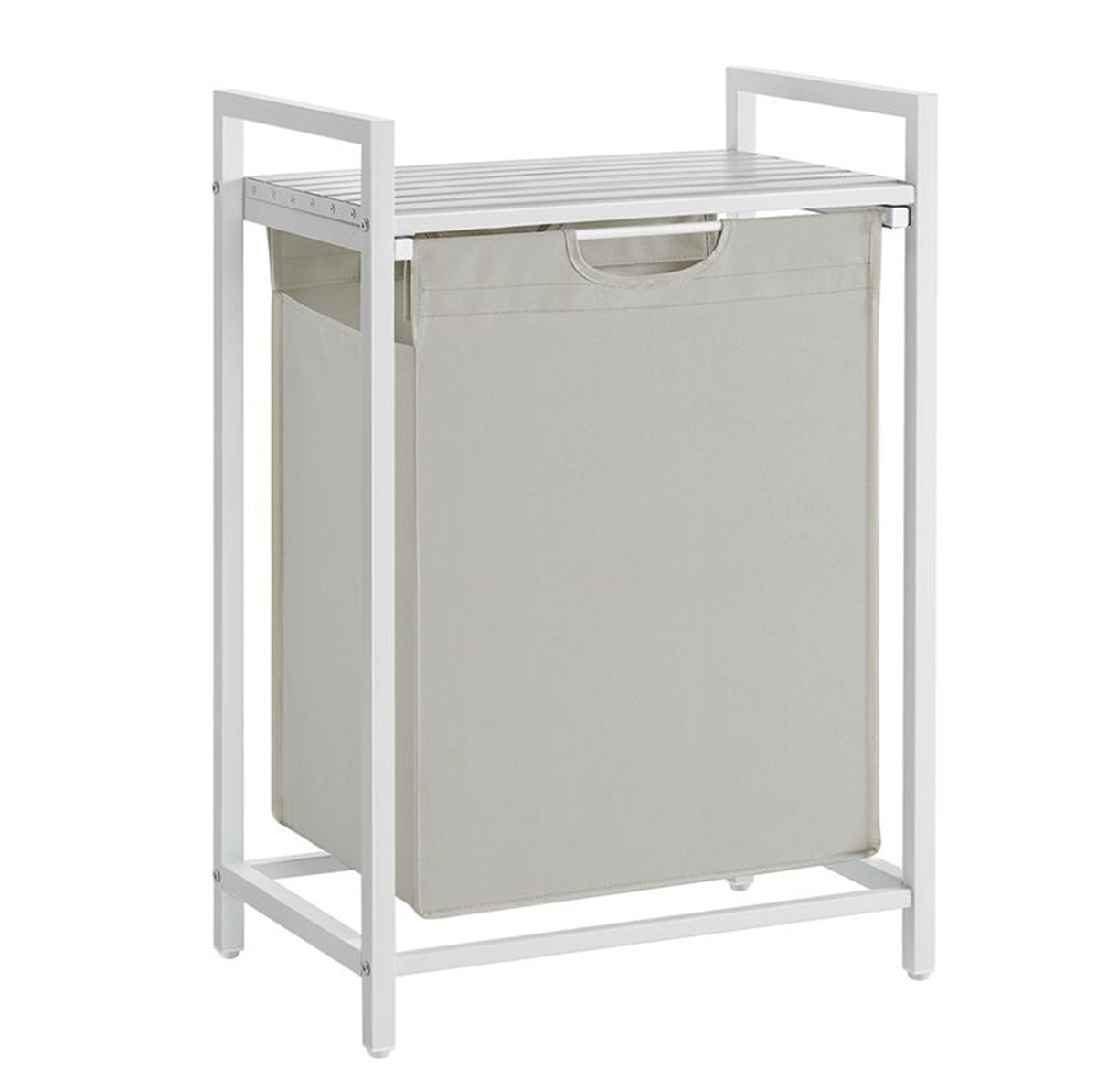 Vasagle Καλάθι Απλύτων με Ράφι - 65L - White - BLH101W01