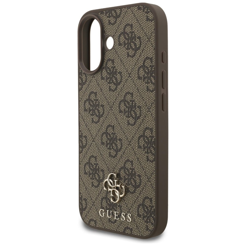 Guess iPhone 17 - 4G Small Classic Logo MagSafe - Σκληρή Θήκη με Πλαίσιο Σιλικόνης και Επένδυση Συνθετικού Δέρματος - Brown - GUHMP17SP4SM4MW